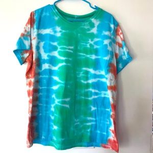 Cute Tye Dye T Shirt -Blue, Green, Orange
